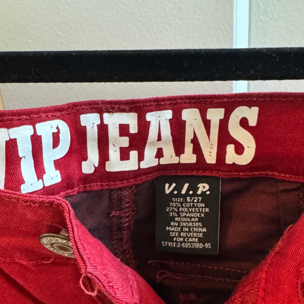 Red Cargo Wide Leg Pants - Picture 4 of 4